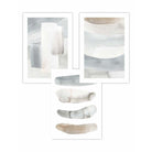Watercolour Strokes Beige and Grey Wall Art Framed / Prints | Artze Wall Art UK