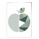 Geometric Fruit Poster of Apple in Sage green