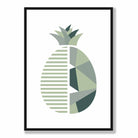 Geometric Fruit Poster of Pineapple in Sage green