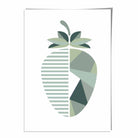 Geometric Fruit Poster of Strawberry in Sage green