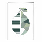 Geometric Fruit Poster of a Lemon in Sage green