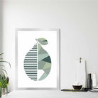 Geometric Fruit Poster of a Lemon in Sage green