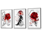 Flower Market Prints in Green, FRAMED Set of 3 with Flowers of London, Edinburgh, Dublin | Artze Wall Art UK
