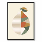 Geometric Fruit Poster of a Lemon in Green Orange Yellow