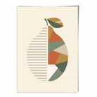Geometric Fruit Poster of a Lemon in Green Orange Yellow