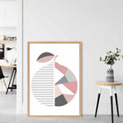 Geometric Fruit Poster of an Orange in Blush Pink Grey