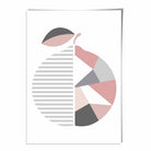 Geometric Fruit Poster of an Orange in Blush Pink Grey