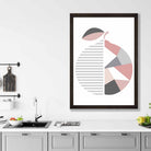 Geometric Fruit Poster of an Orange in Blush Pink Grey