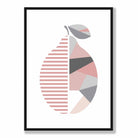 Geometric Fruit Poster of a Lemon in Blush Pink Grey