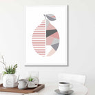 Geometric Fruit Poster of a Lemon in Blush Pink Grey