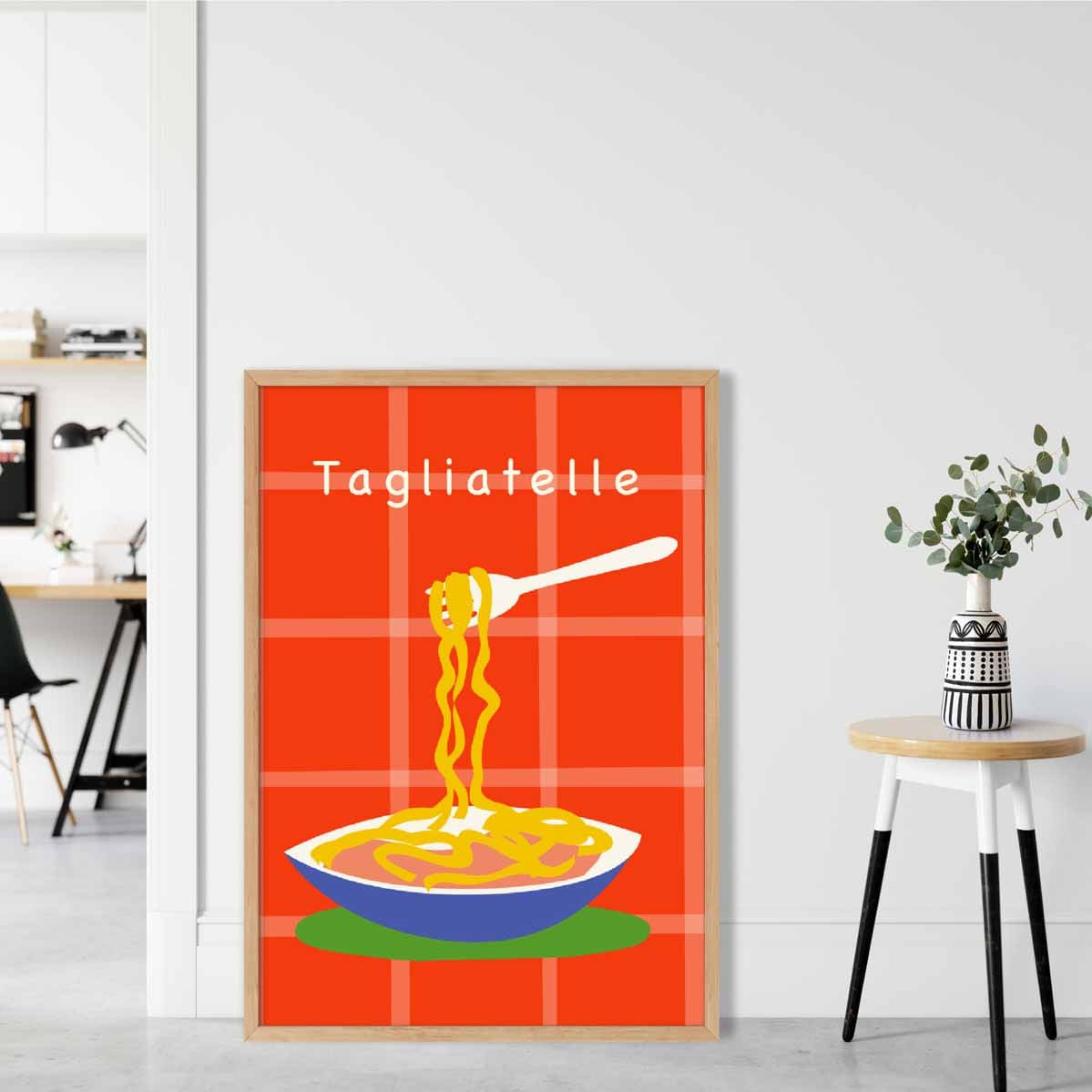 Kitchen Poster Quote Tagliatelle in Red