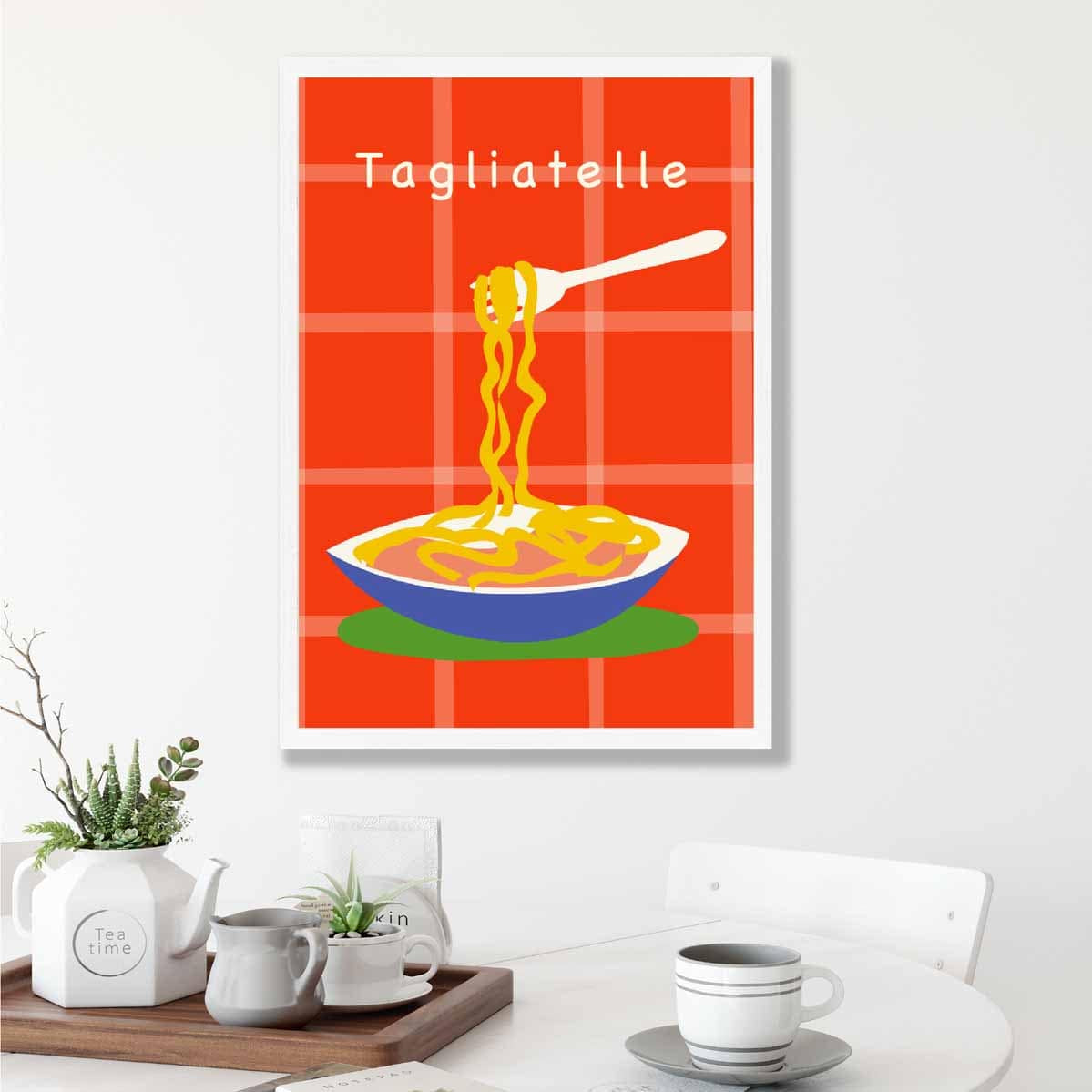 Kitchen Poster Quote Tagliatelle in Red