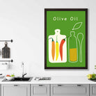 Kitchen Poster Quote Olive Oil in Green