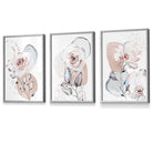 Abstract Blush Pink and Grey Floral Framed Wall Art Prints | Artze Wall Art UK