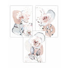 Abstract Blush Pink and Grey Floral Art Prints