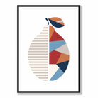 Geometric Fruit Poster of Lemon in Red Orange Blue