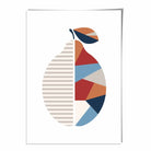 Geometric Fruit Poster of Lemon in Red Orange Blue