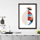 Geometric Fruit Poster of Lemon in Red Orange Blue