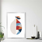 Geometric Fruit Poster of Lemon in Red Orange Blue