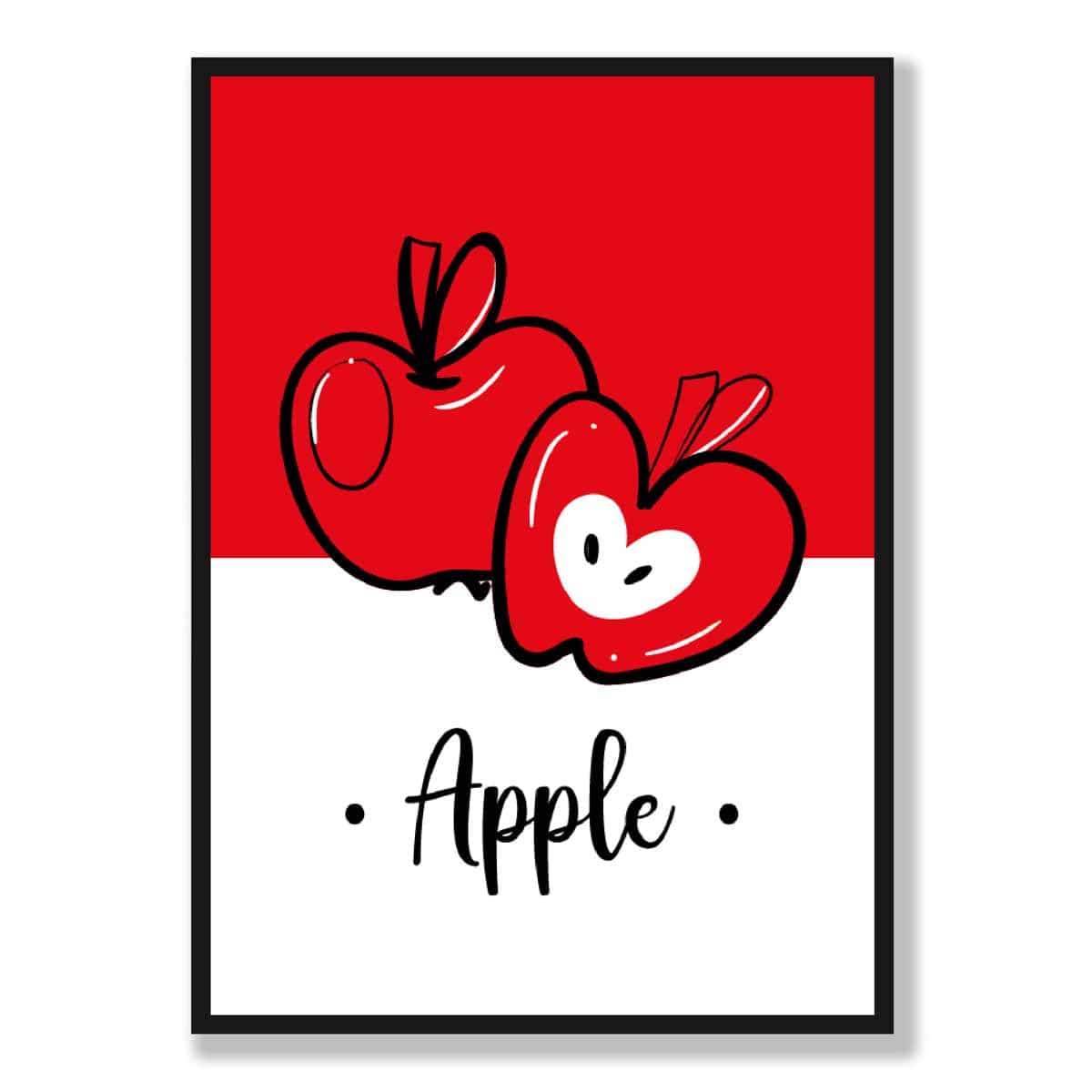 Sketch Fruit Poster of Apples in Red