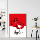 Sketch Fruit Poster of Apples in Red