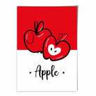 Sketch Fruit Poster of Apples in Red