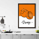 Sketch Fruit Poster of Oranges in Orange
