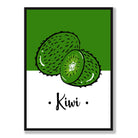 Sketch Fruit Poster of Kiwis in Green