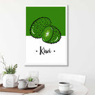 Sketch Fruit Poster of Kiwis in Green