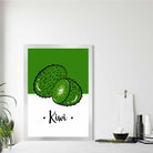 Sketch Fruit Poster of Kiwis in Green