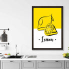 Sketch Fruit Poster of Lemons in Yellow