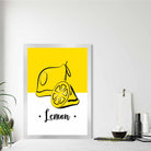 Sketch Fruit Poster of Lemons in Yellow