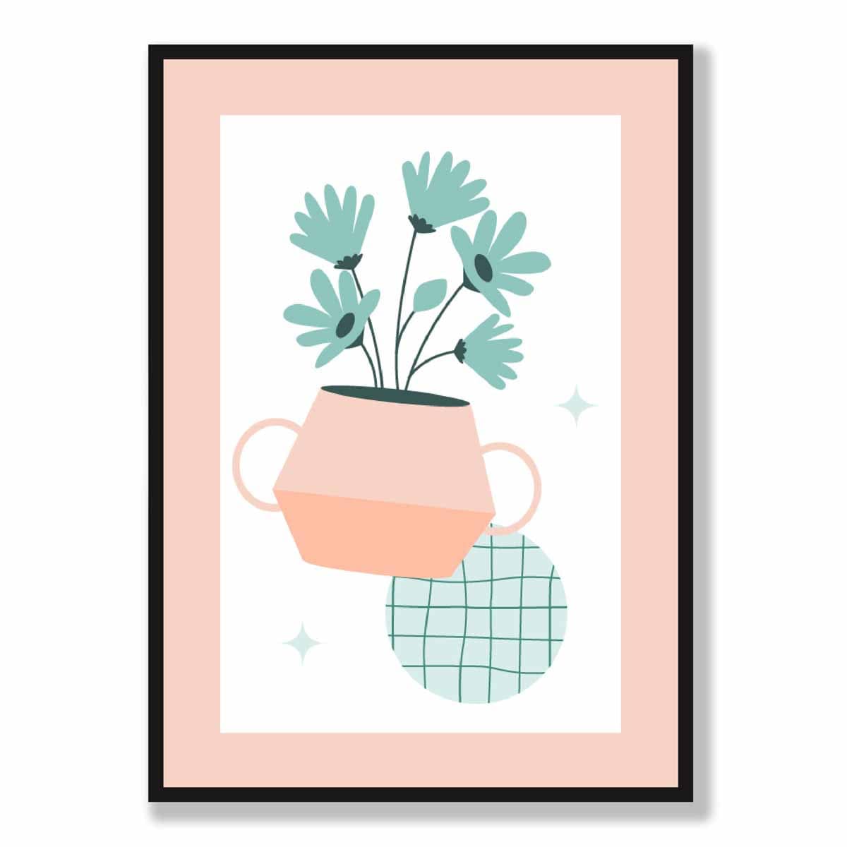 Boho Kitchen Pastels Pink Blue Poster No 1