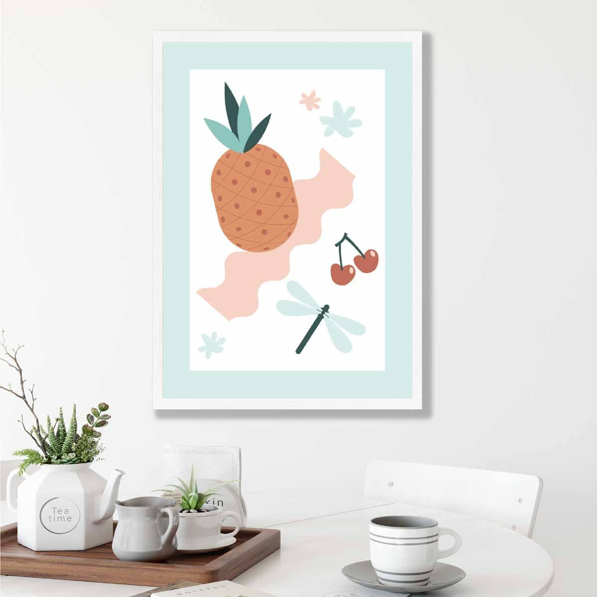 Boho Kitchen Pastels Pink Blue Poster No 2