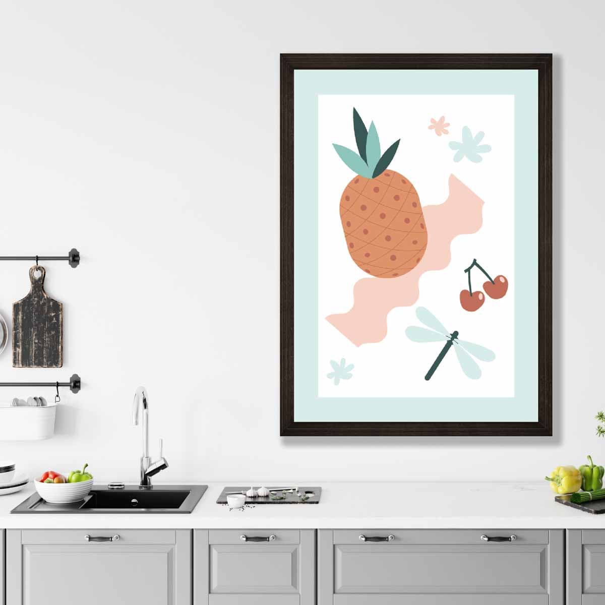 Boho Kitchen Pastels Pink Blue Poster No 2