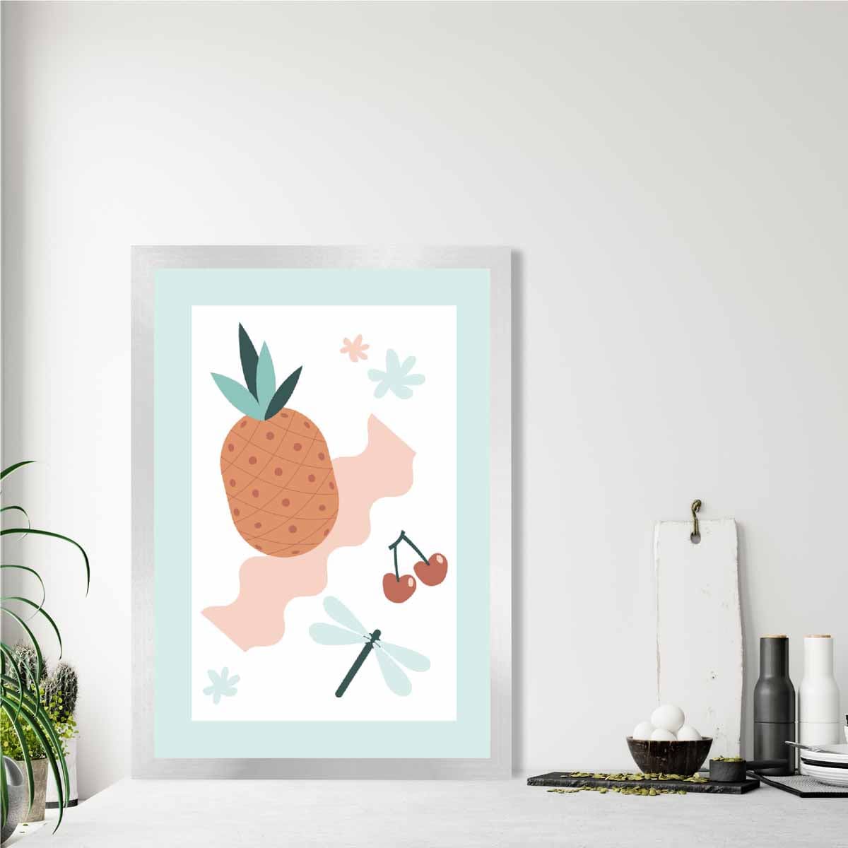 Boho Kitchen Pastels Pink Blue Poster No 2