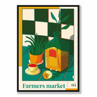 Farmers Market Poster No 3 in Green Yellow Red