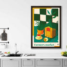 Farmers Market Poster No 3 in Green Yellow Red