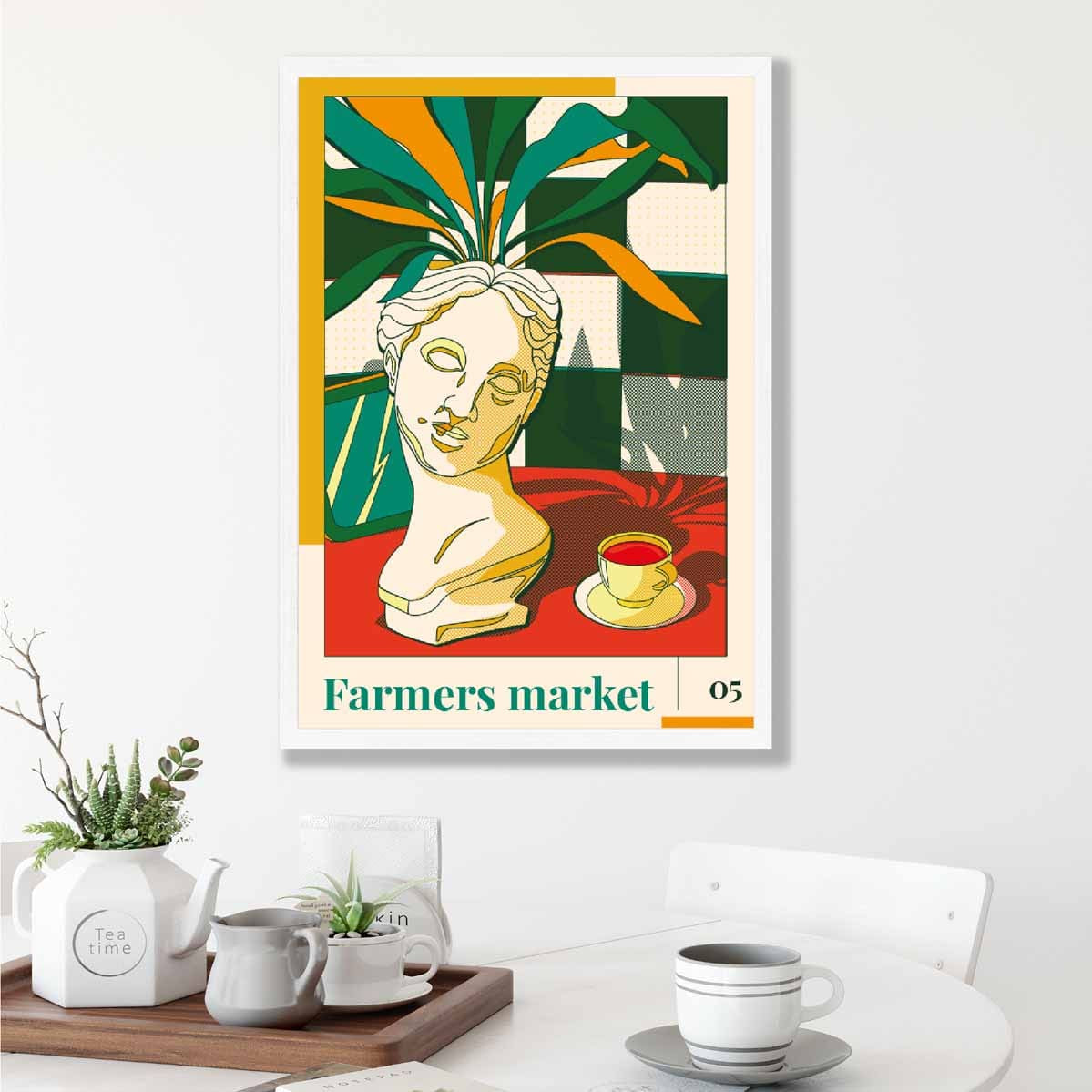 Farmers Market Poster No 5 in Green Yellow Red
