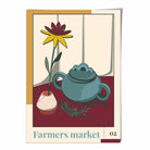 Farmers Market Poster No 2 in Damson Red and Blue