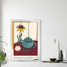 Farmers Market Poster No 2 in Damson Red and Blue