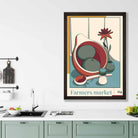 Farmers Market Poster No 4 in Damson Red and Blue