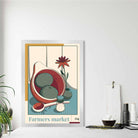 Farmers Market Poster No 4 in Damson Red and Blue