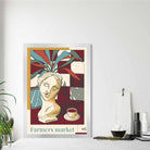 Farmers Market Poster No 5 in Damson Red and Blue