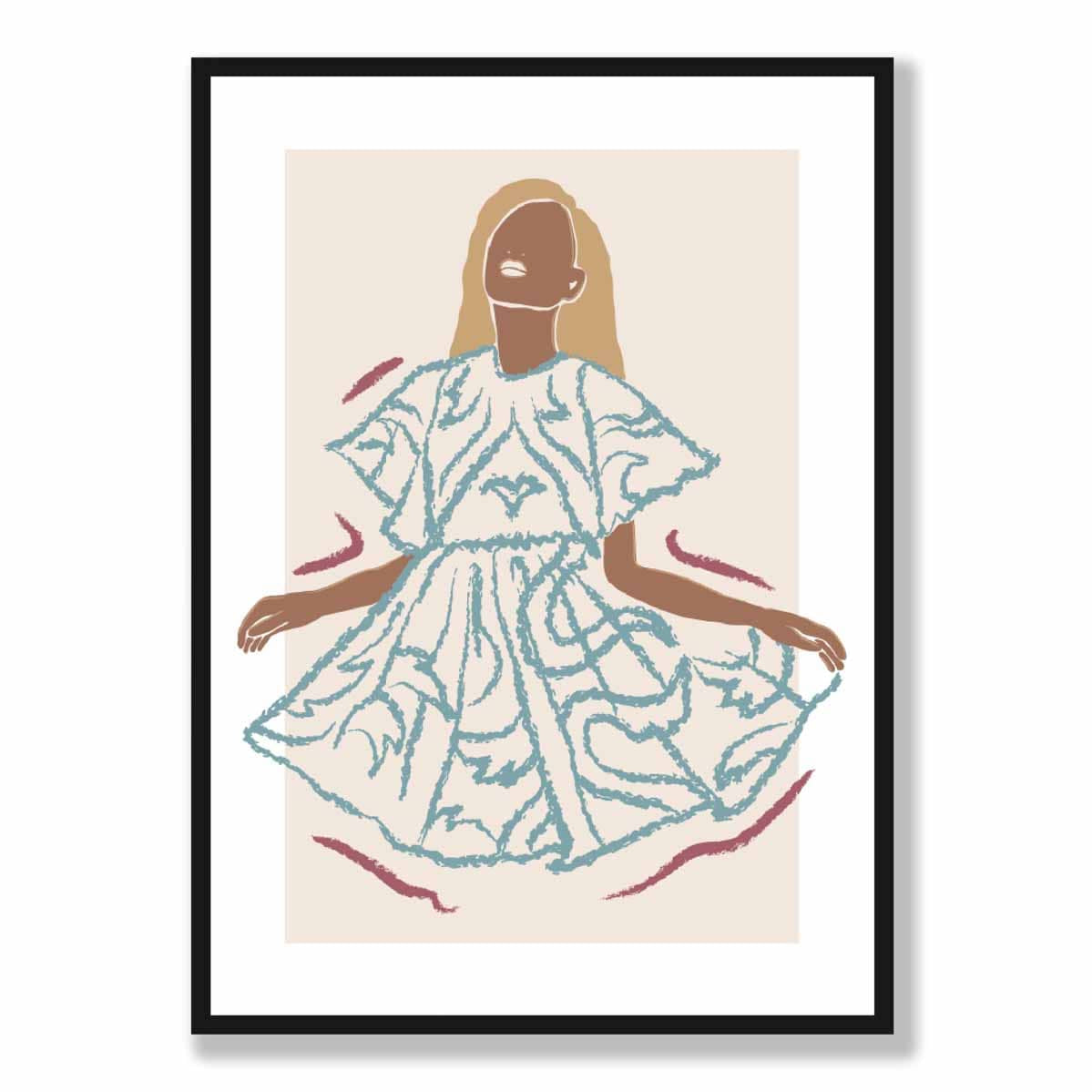 Contemporary Fashion Sketch Woman Poster No 6