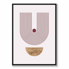 Mid Century Modern Geometric Print No 2 Red and Gold