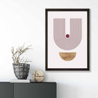 Mid Century Modern Geometric Print No 2 Red and Gold