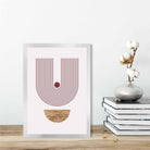 Mid Century Modern Geometric Print No 2 Red and Gold