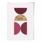 Mid Century Modern Geometric Print No 3 Red and Gold