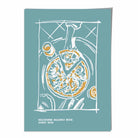Kitchen Poster Pizza Sketch with Quote in Blue